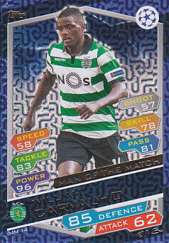 William Carvalho Sporting CP 2016/17 Topps Match Attax CL Man of the Match #MM14